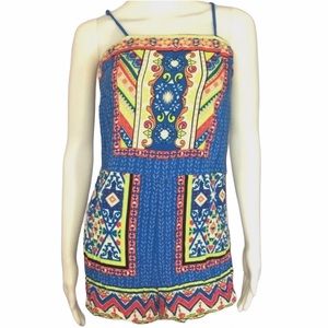 Flying Tomato Siesta Blue Romper Sz Small